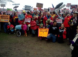 protest at GG Mayor McGinn at the center