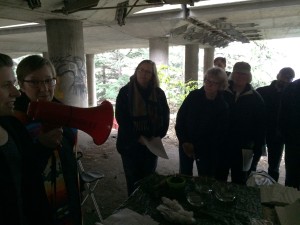 the beginning of the ceremony hearing from a resident